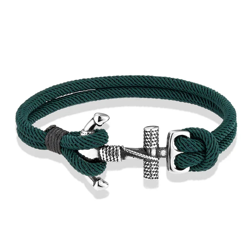 Double bracelet ancre pour homme