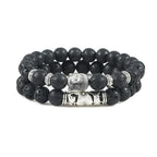 Pulsera de Identificación en Piedras Naturales Budista negro
