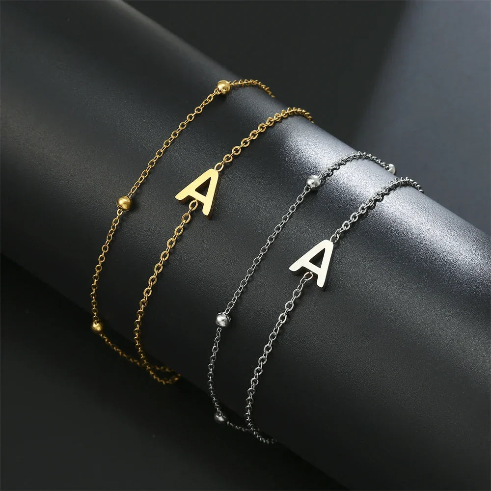 Double bracelet initiale - lettre
