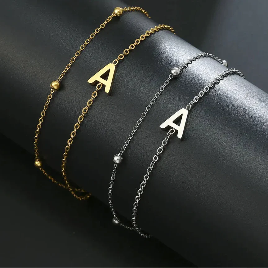 Double bracelet initiale - lettre