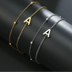 Double bracelet initiale - lettre