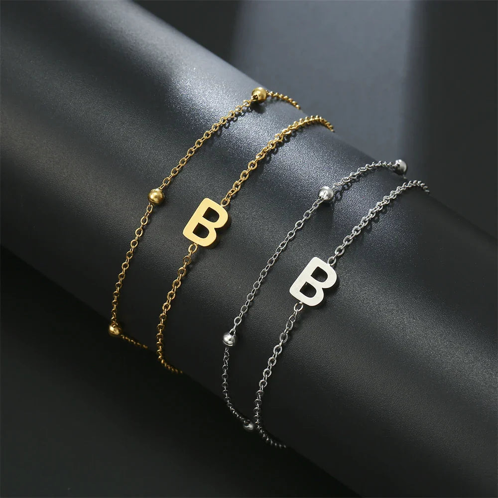 Double bracelet initiale - lettre