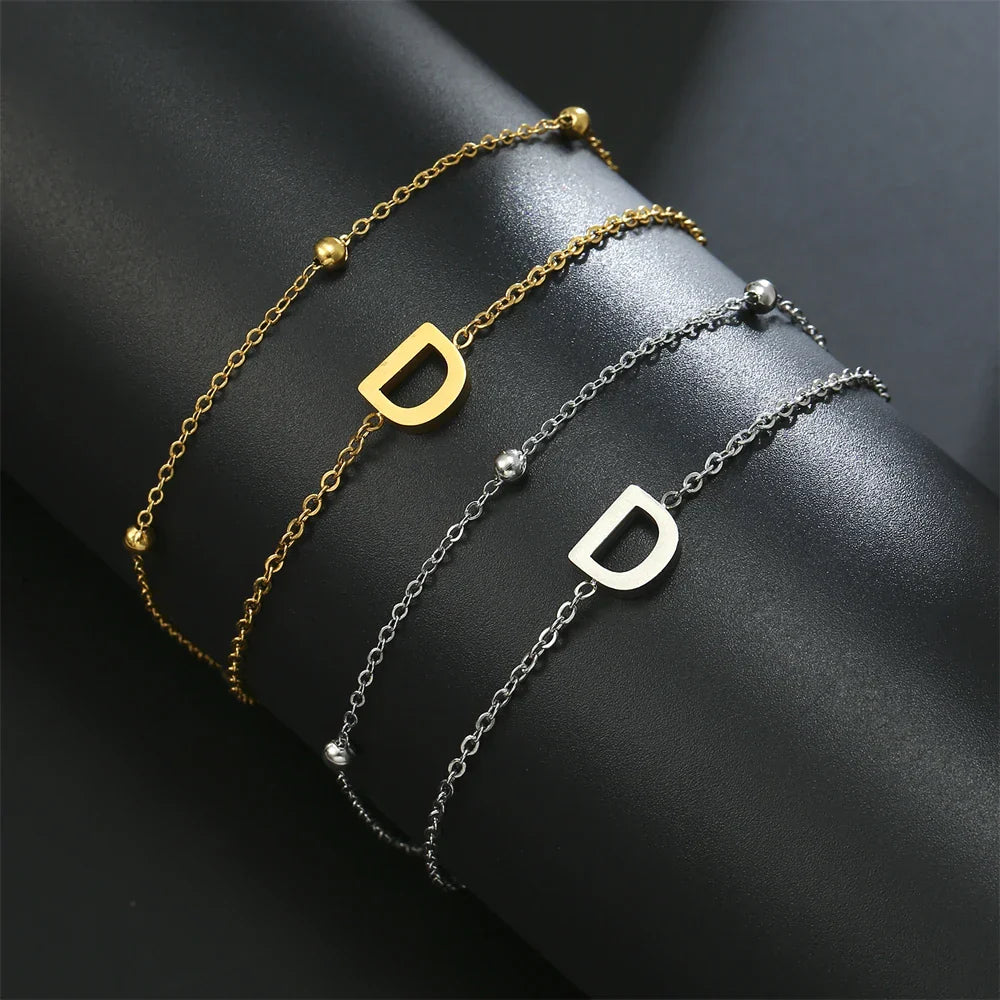 Double bracelet initiale - lettre