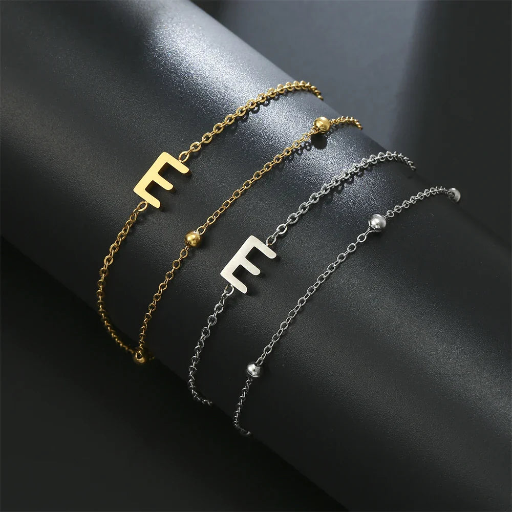 Double bracelet initiale - lettre