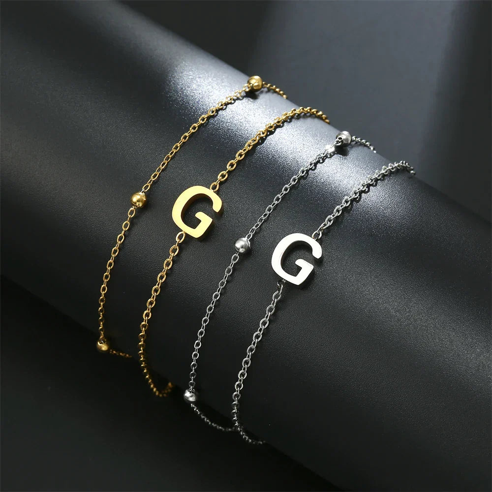 Double bracelet initiale - lettre