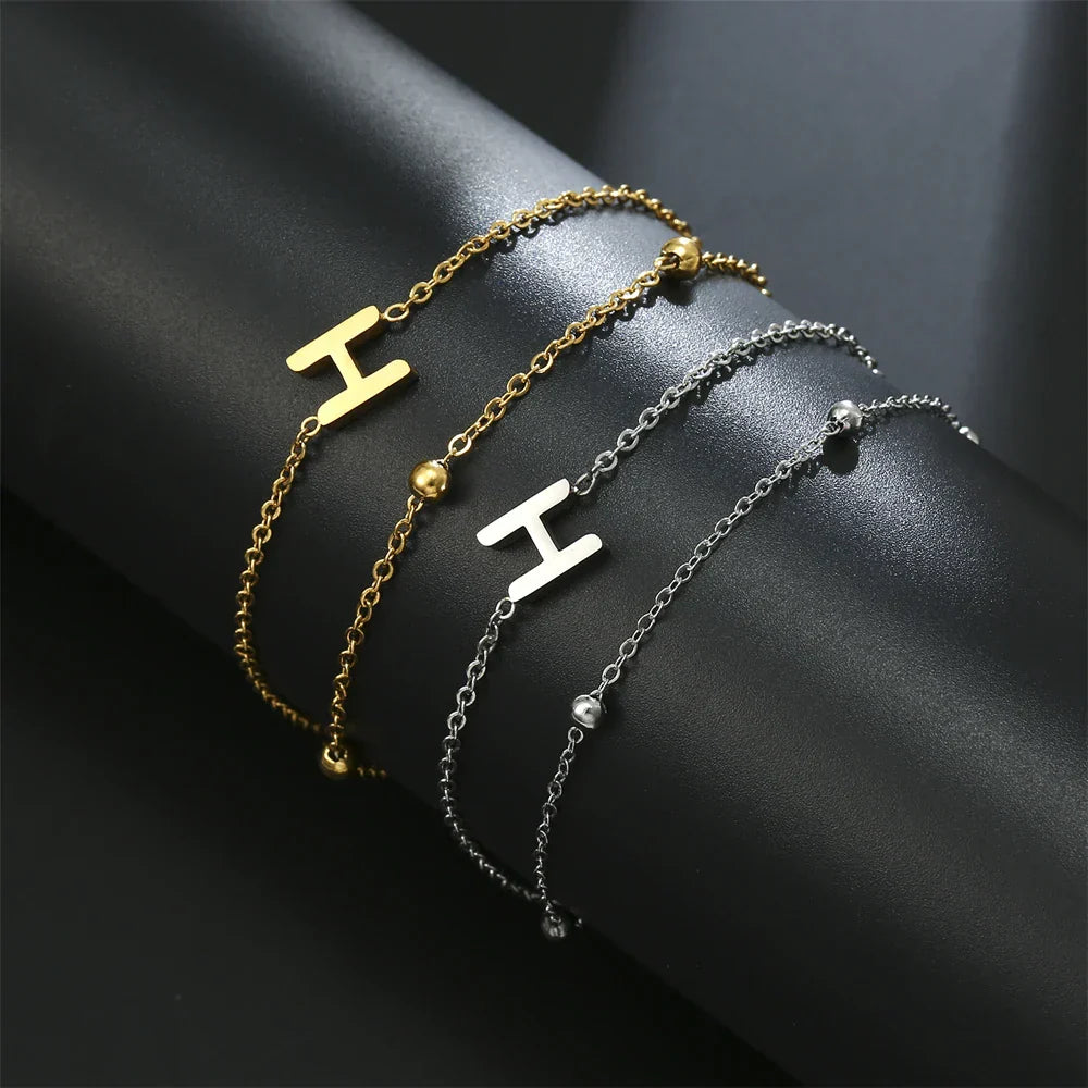 Double bracelet initiale - lettre