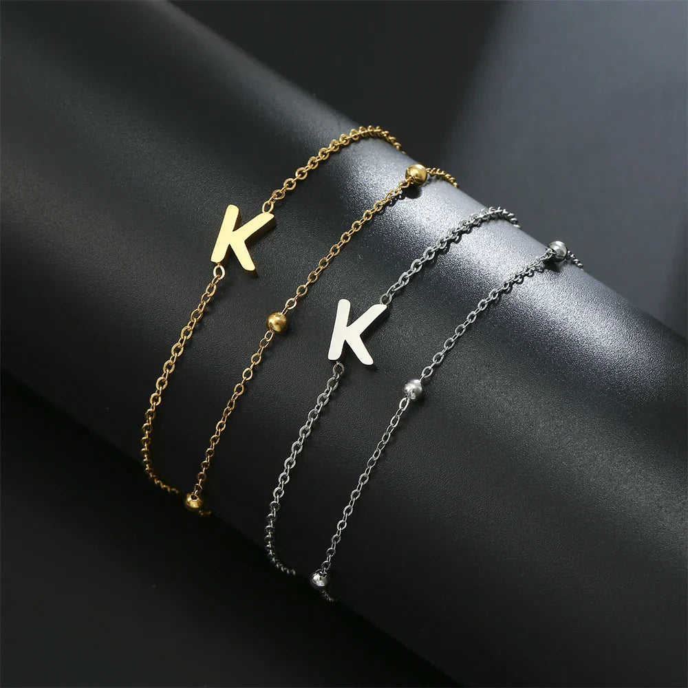 Double bracelet initiale - lettre