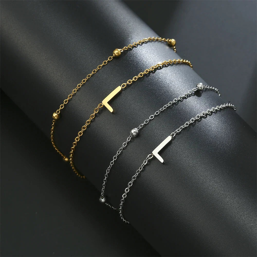 Double bracelet initiale - lettre