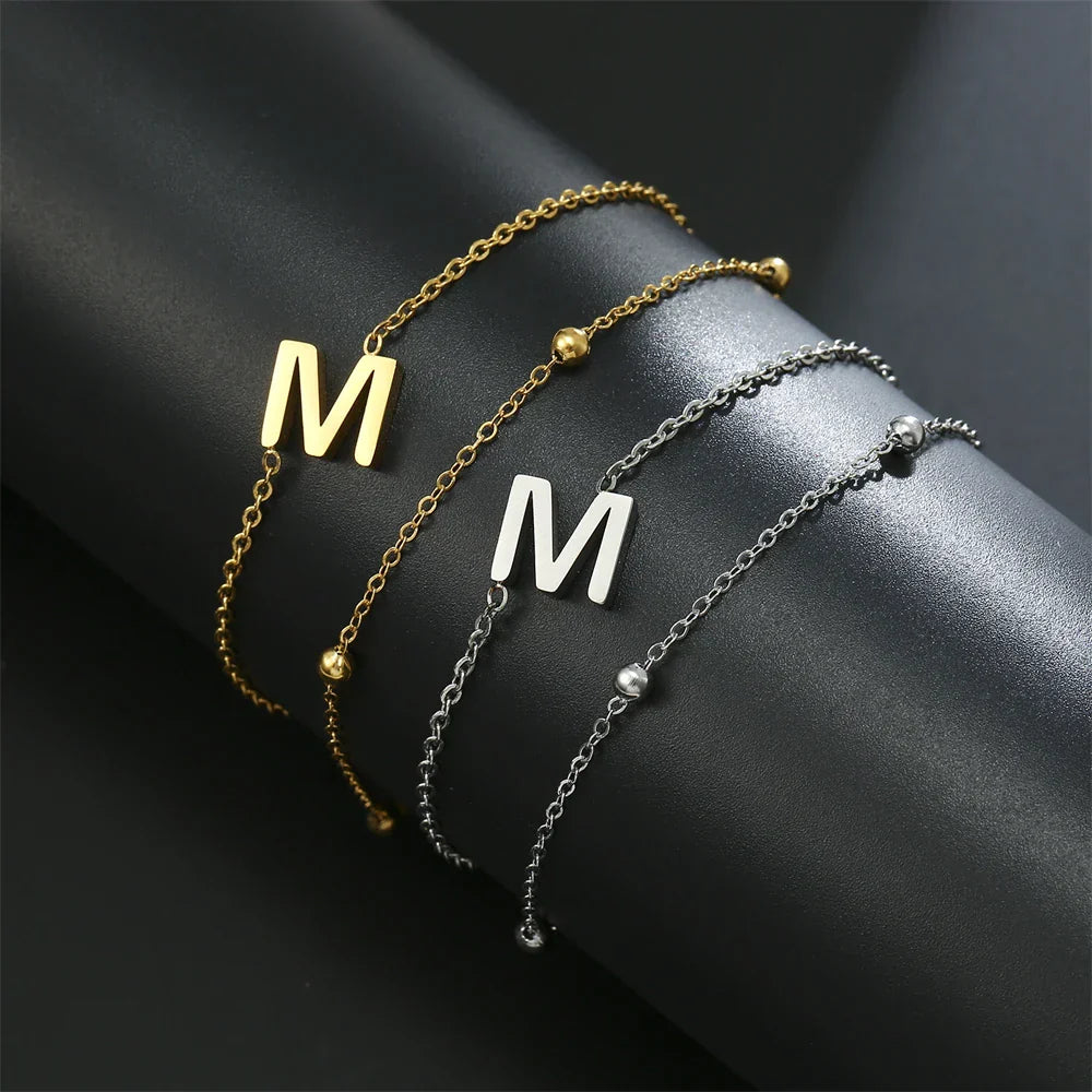 Double bracelet initiale - lettre