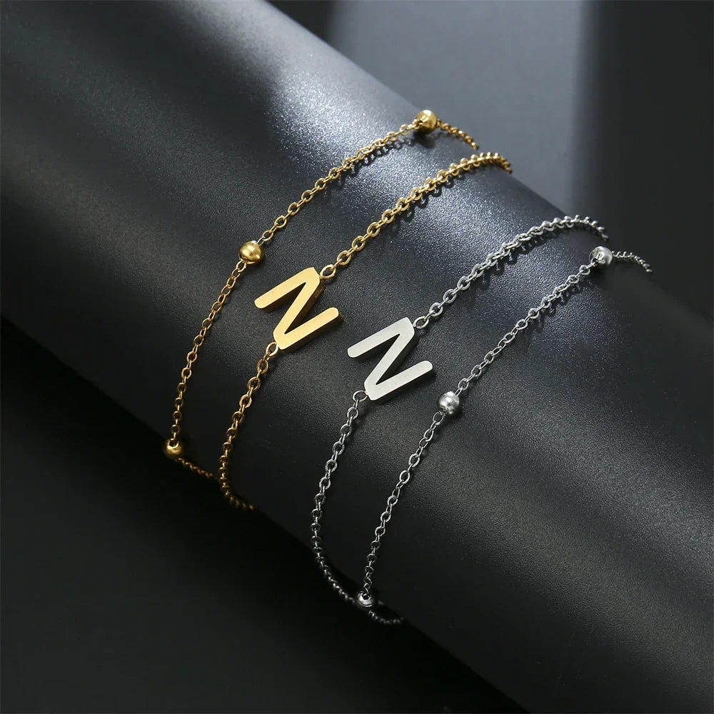 Double bracelet initiale - lettre