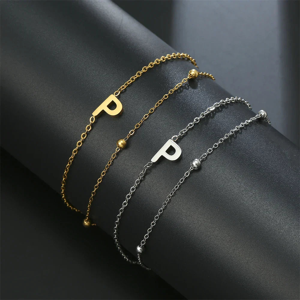Double bracelet initiale - lettre