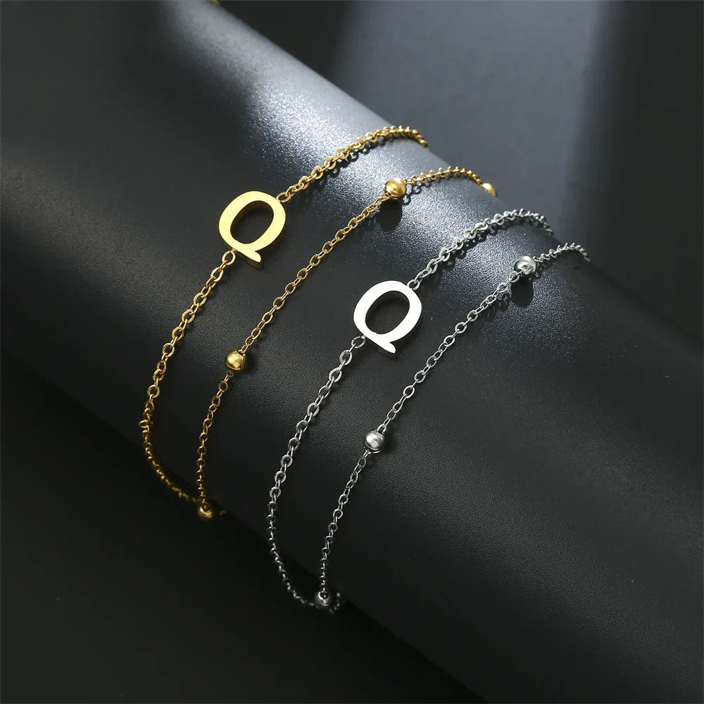 Double bracelet initiale - lettre