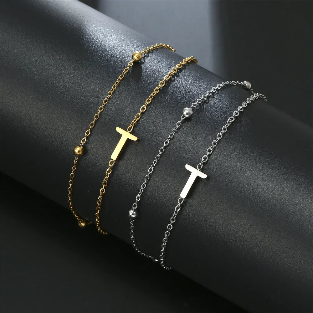 Double bracelet initiale - lettre