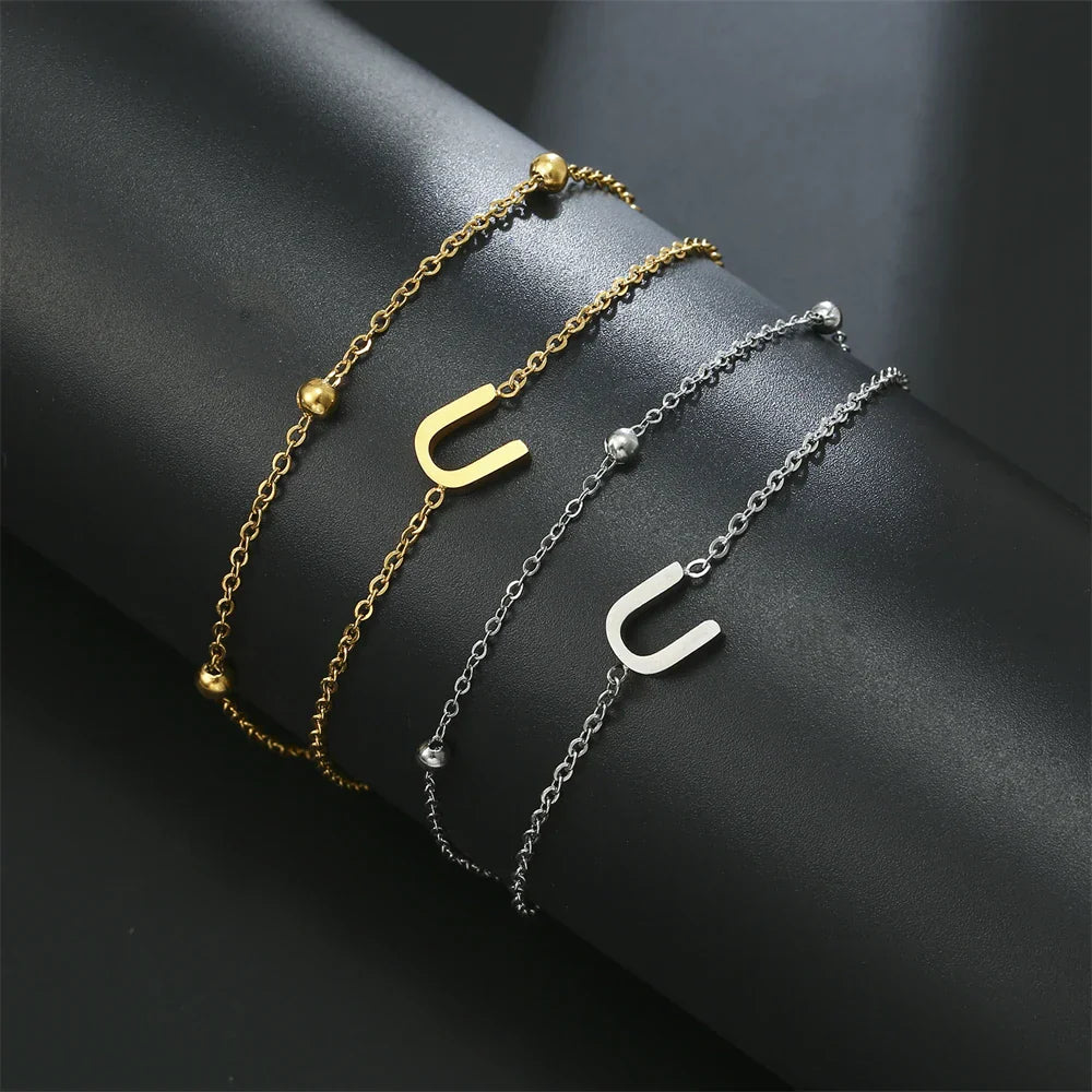 Double bracelet initiale - lettre