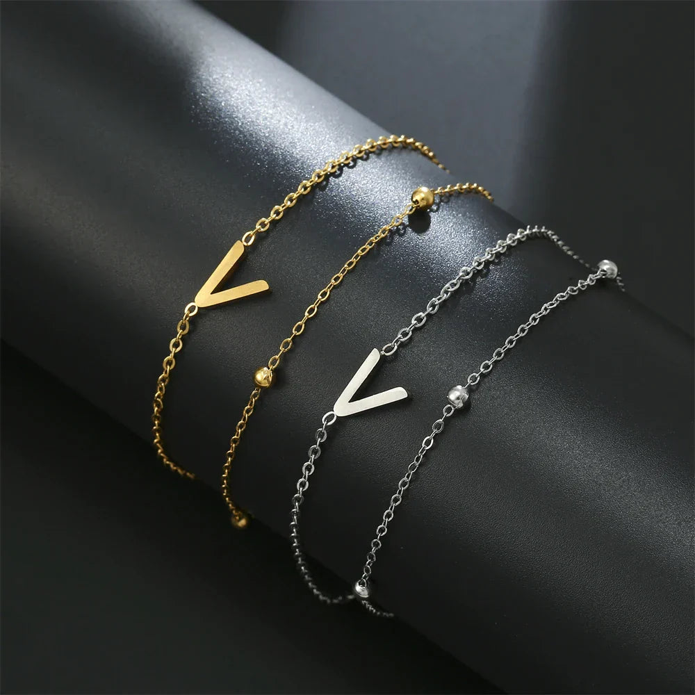 Double bracelet initiale - lettre