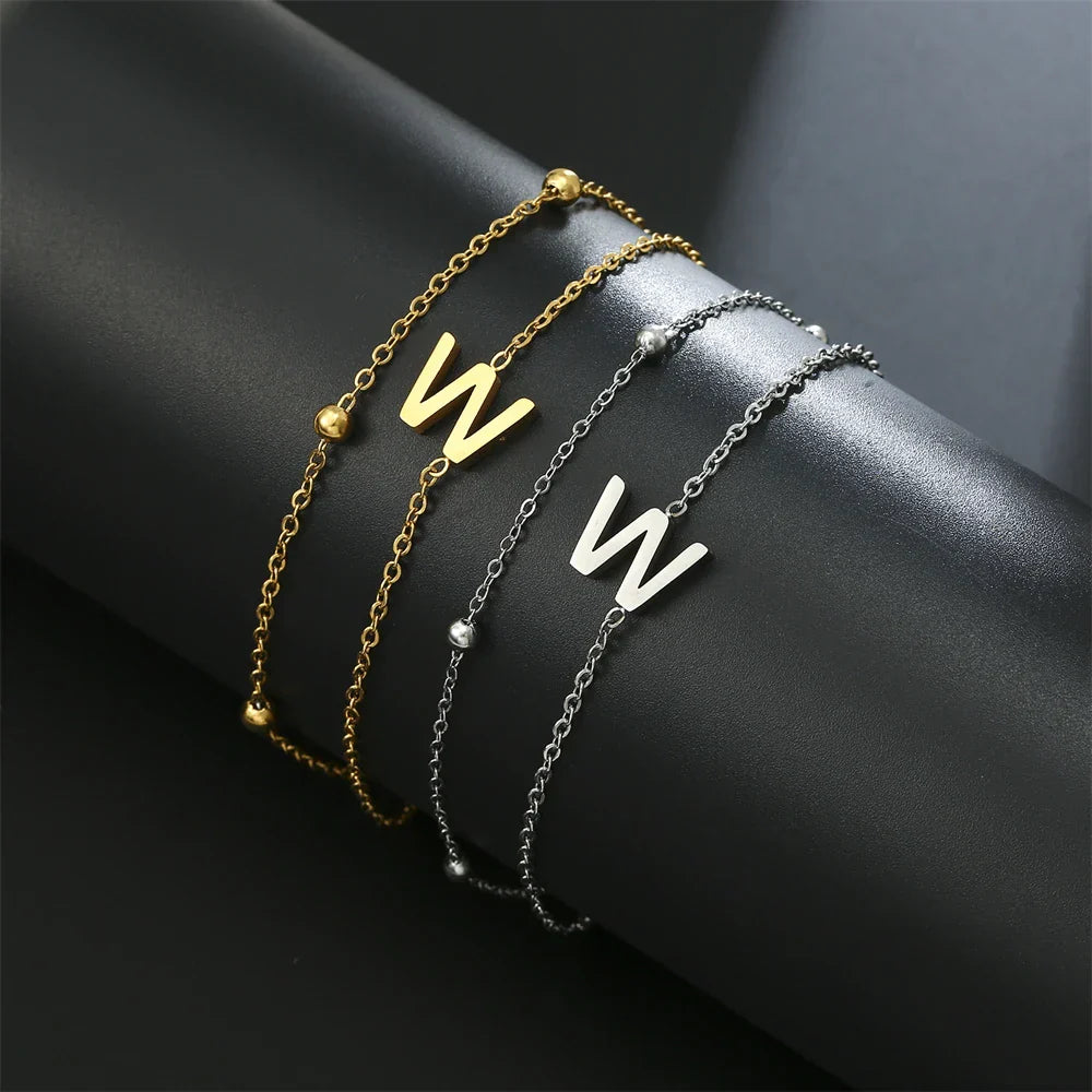 Double bracelet initiale - lettre