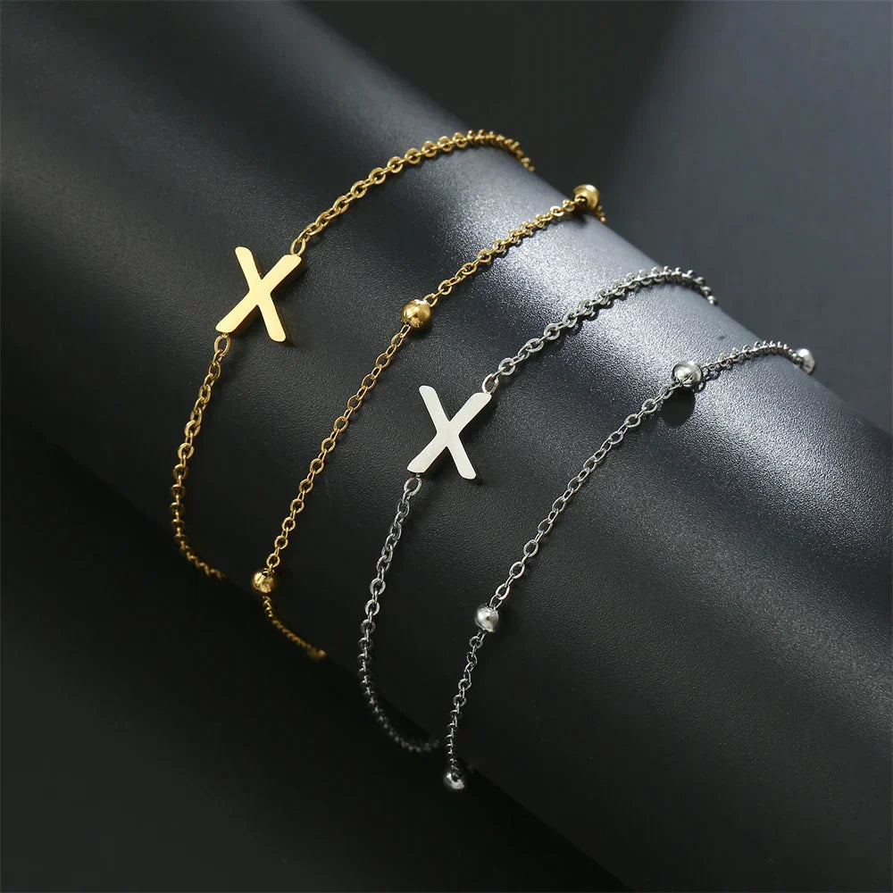 Double bracelet initiale - lettre