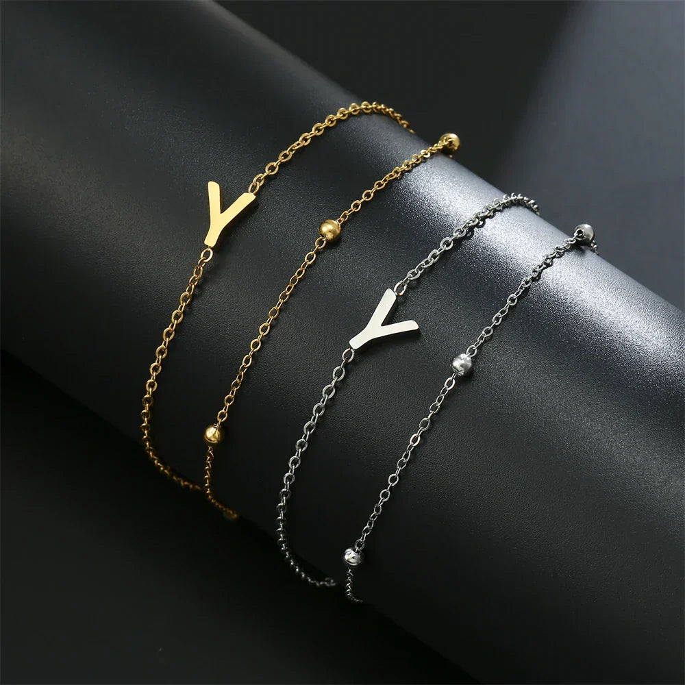 Double bracelet initiale - lettre