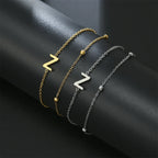 Double bracelet initiale - lettre