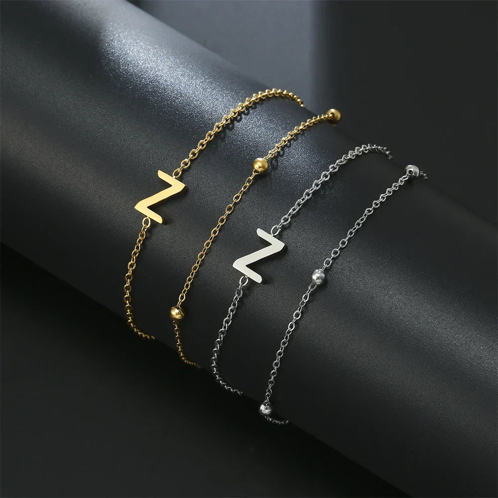 Double bracelet initiale - lettre