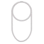 Collar Largo y Doble para Mujer con Perlas Blancas