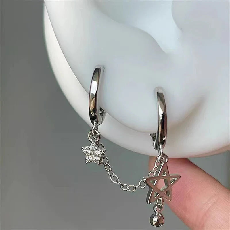 Pendientes dobles de aro Estrellas de David