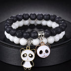 Dúo de Pulseras Panda Blanco y Negro