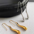 Elegantes Pendientes Colgantes de Gota Fina de Agua plata