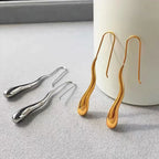 Elegantes Pendientes Colgantes de Gota Fina de Agua plata