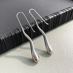 Elegantes Pendientes Colgantes de Gota Fina de Agua plata