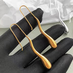 Elegantes Pendientes Colgantes de Gota Fina de Agua oro