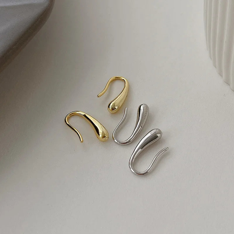 Pendientes finos colgantes Gota de Agua plata