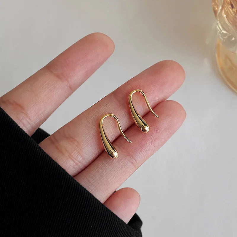 Pendientes finos colgantes Gota de Agua oro