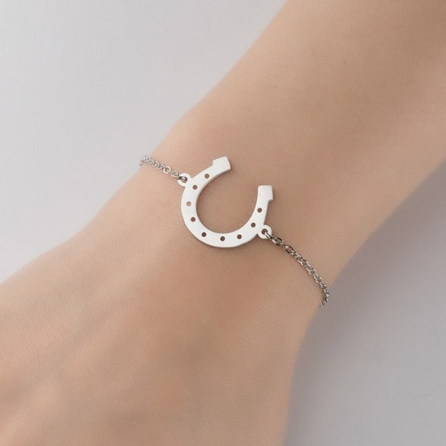 Pulsera Herradura Amuleto de la Suerte Plata