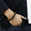 Pulsera Gourmet Ojo de Tigre con Cordones y Piedras