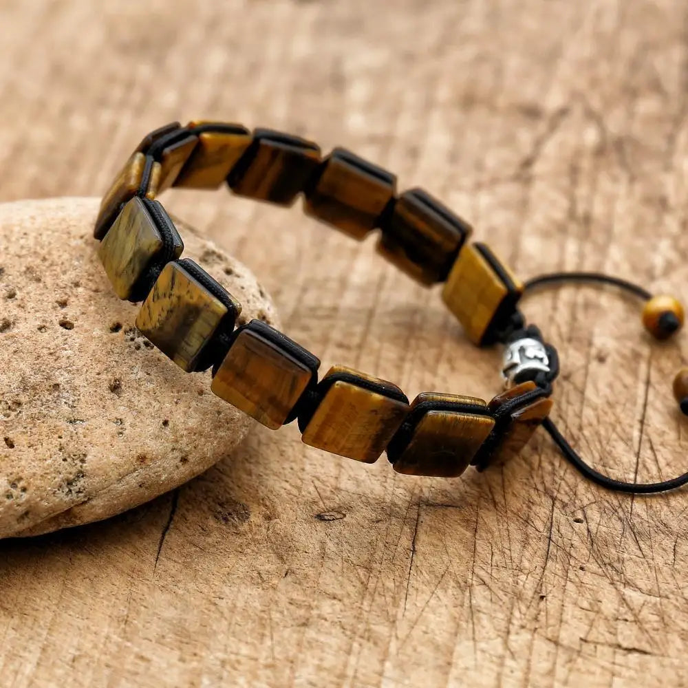 Pulsera de Cordón para Mujer con Ojo de Tigre
