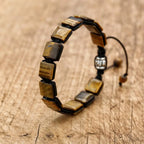 Pulsera de Cordón para Mujer con Ojo de Tigre