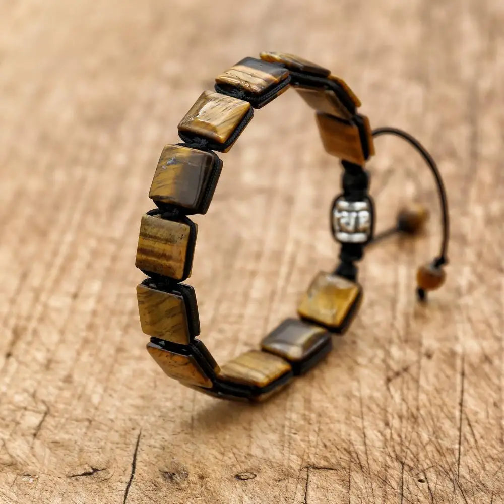 Pulsera de Cordón para Mujer con Ojo de Tigre
