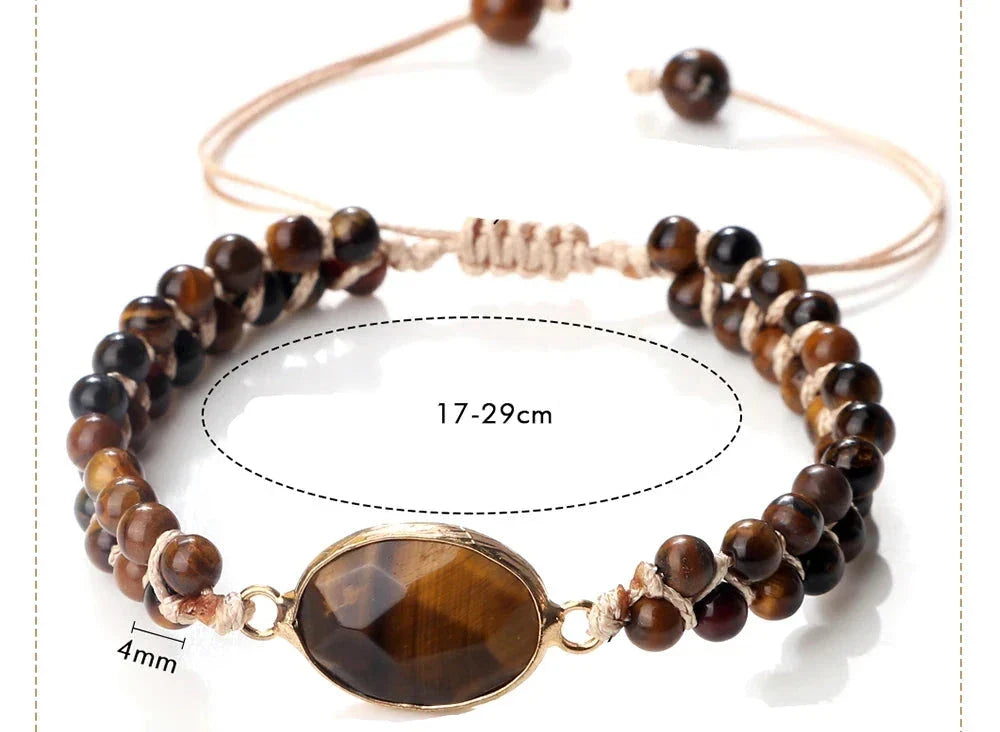 Pulsera Ojo de Tigre para Mujer Pulsera de Cuero