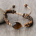 Pulsera Ojo de Tigre para Mujer Pulsera de Cuero estilo 1