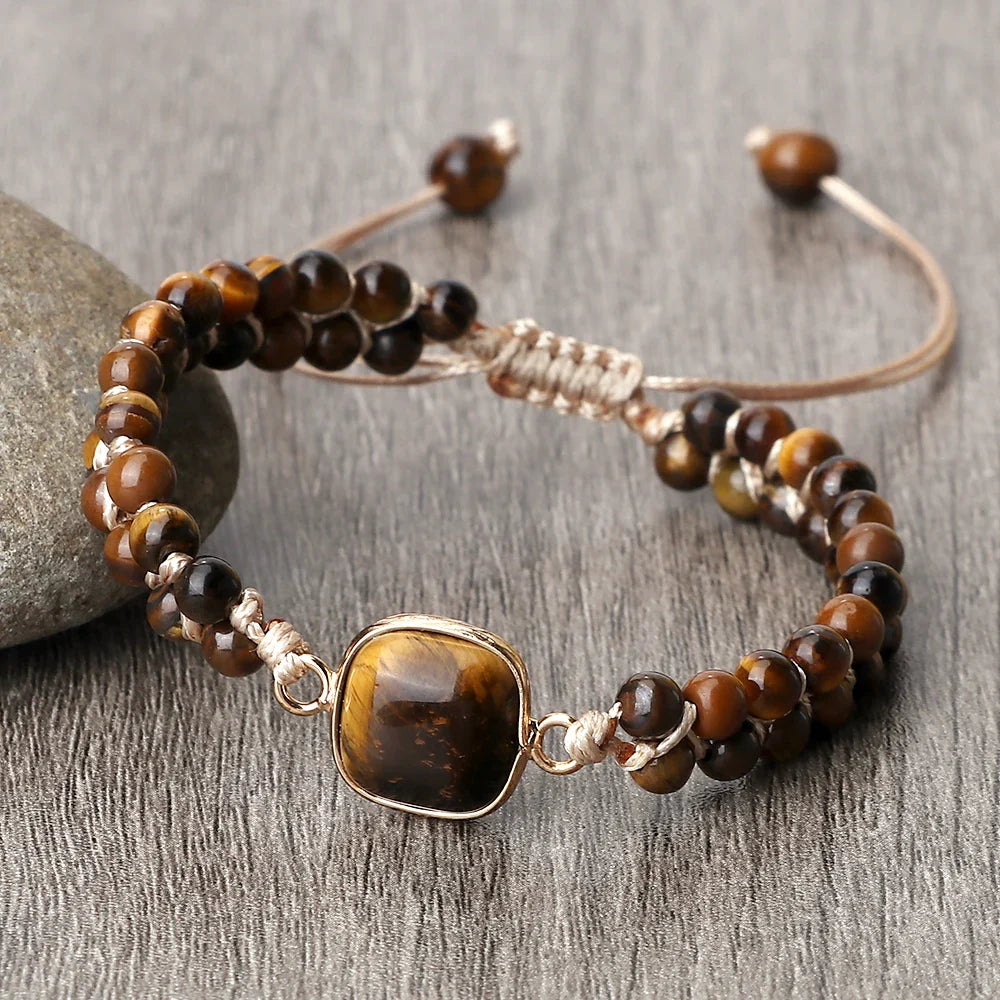 Pulsera Ojo de Tigre para Mujer Pulsera de Cuero estilo 2