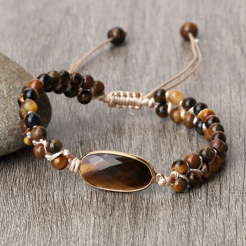 Pulsera Ojo de Tigre para Mujer Pulsera de Cuero estilo 3