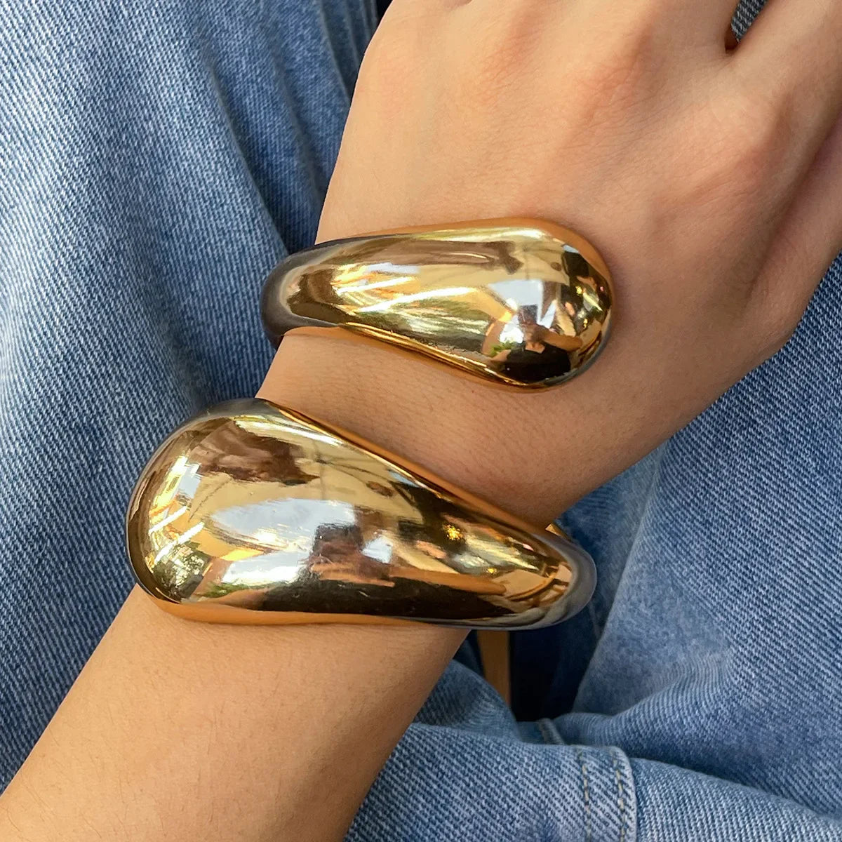 Gran Pulsera Gourmet Gota de Agua oro