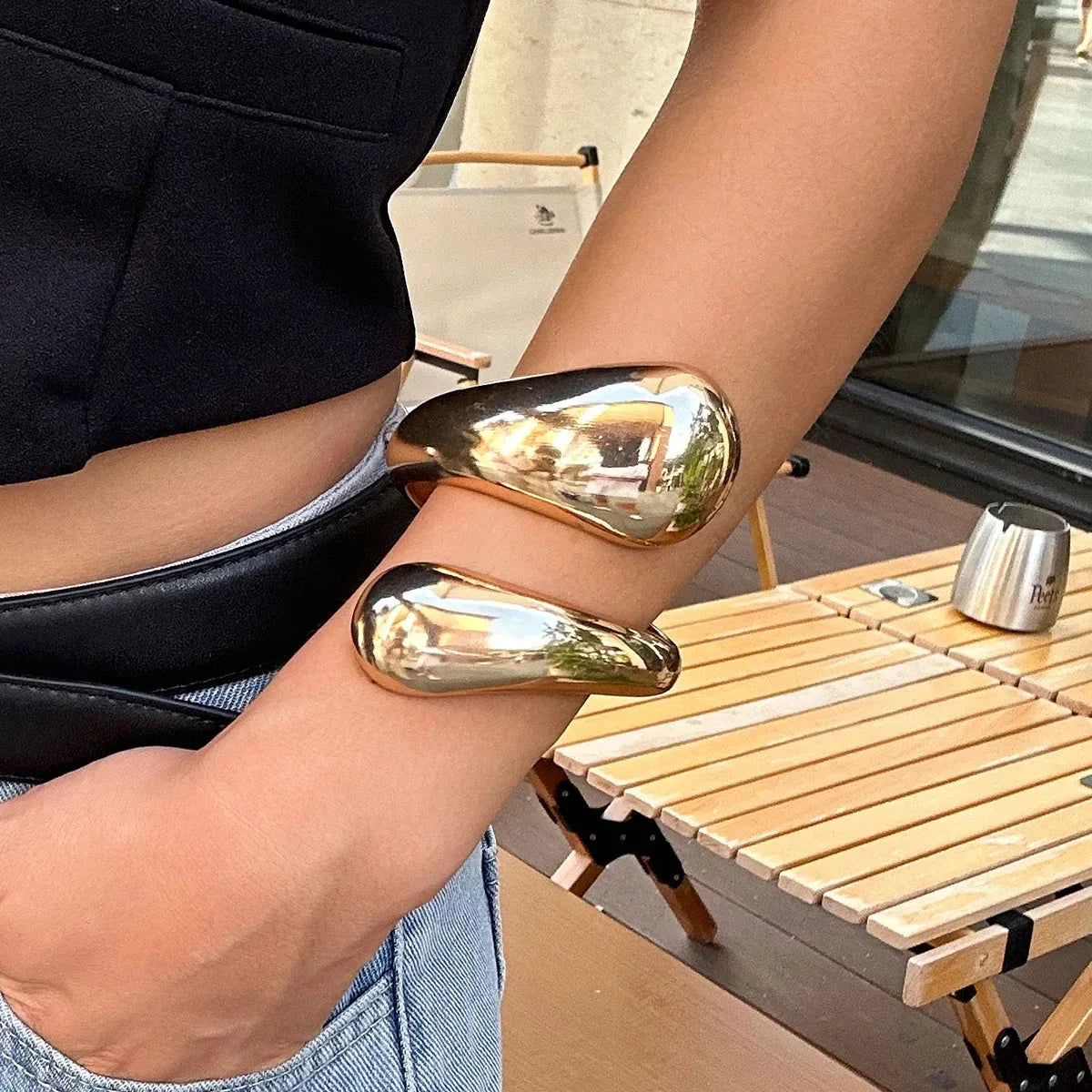 Gran Pulsera Gourmet Gota de Agua oro