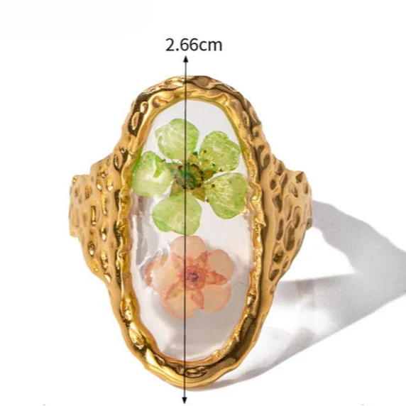 Gran Anillo de Flor en Marco Transparente