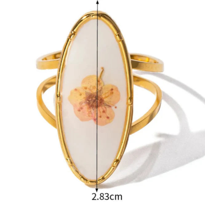 Gran Anillo de Flor en Marco Transparente