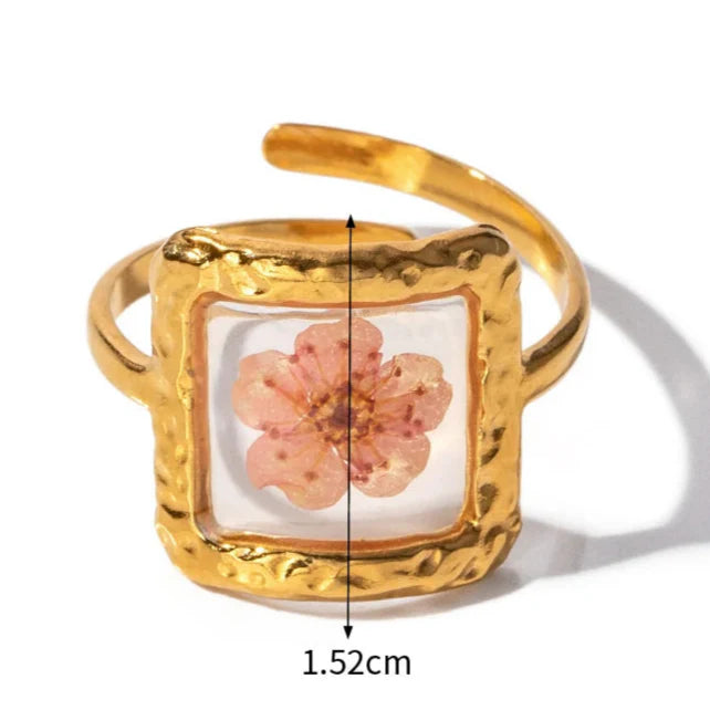 Gran Anillo de Flor en Marco Transparente