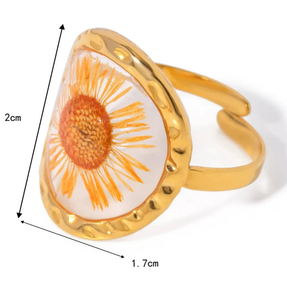 Gran Anillo de Flor en Marco Transparente