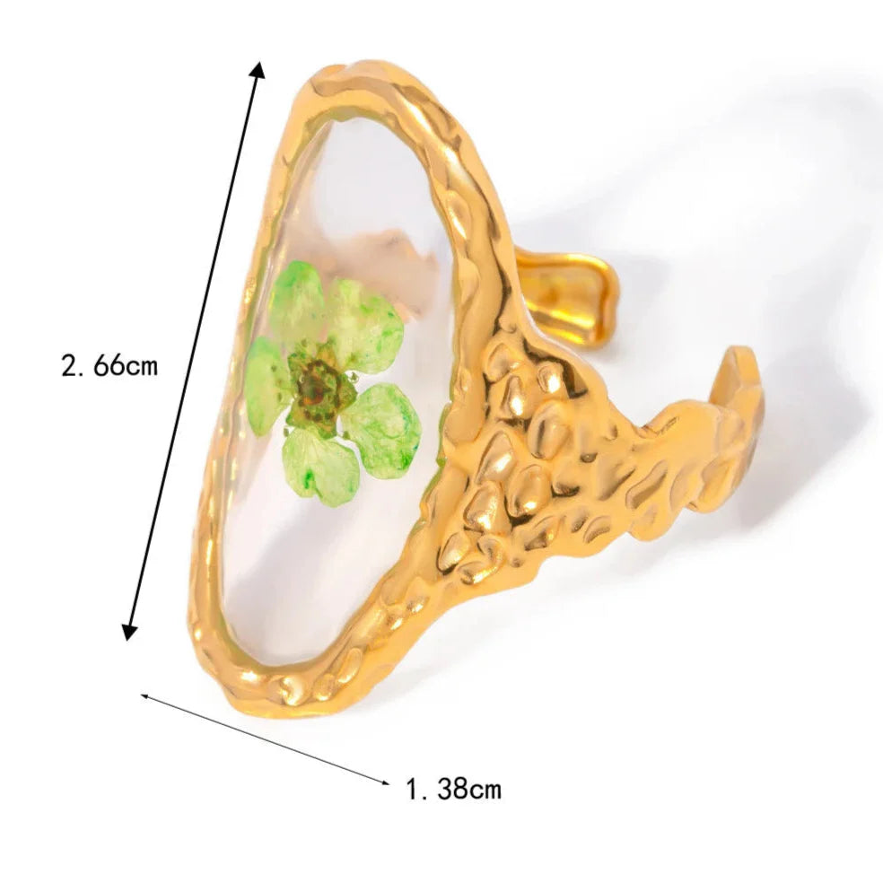 Gran Anillo de Flor en Marco Transparente