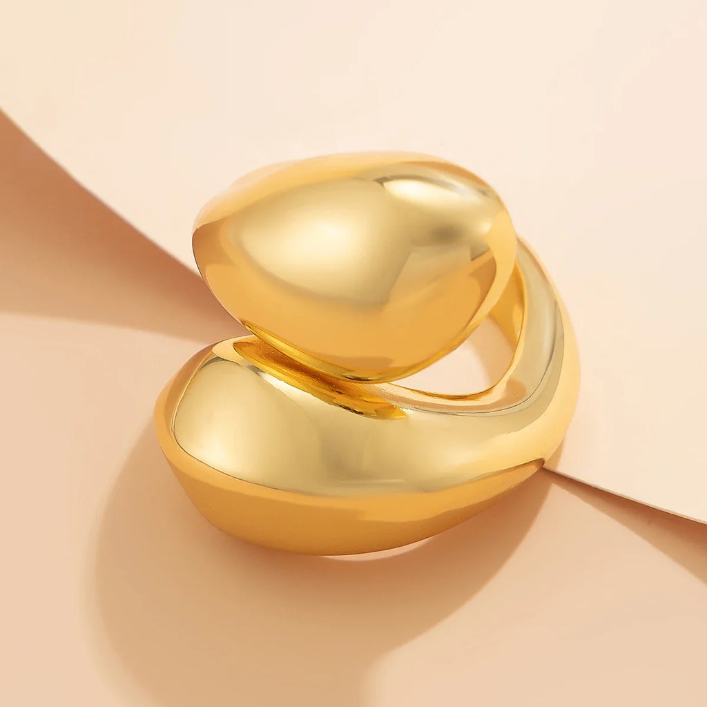 Anillo Grande con Gota de Agua oro